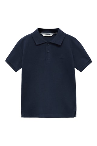 Polo maille manches courtes - Bleu marine