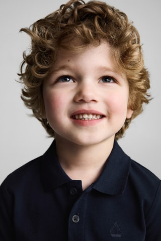 Polo maille manches courtes - Bleu marine