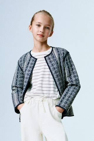 Veste matelassée imprimée - Bleu marine