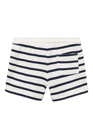 Bermuda en coton à rayures - Bleu marine