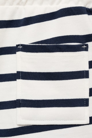 Bermuda en coton à rayures - Bleu marine