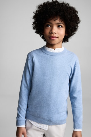 Pull-over jaspé coton - Bleu