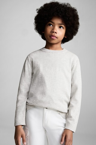 Pull-over jaspé coton - Gris chiné