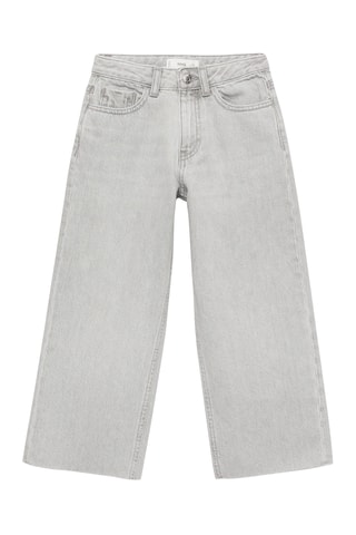 Jupe-culotte jean bas effiloché - Gris
