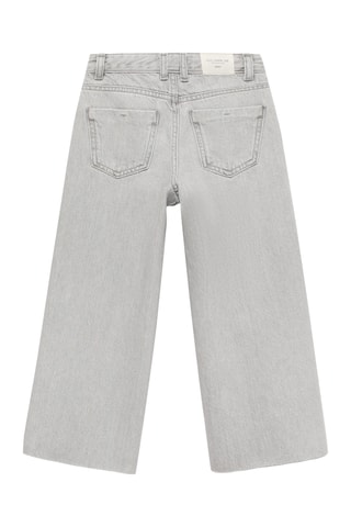 Jupe-culotte jean bas effiloché - Gris