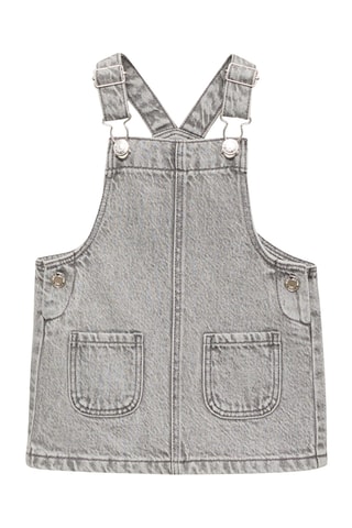Robe chasuble courte en jean - Gris
