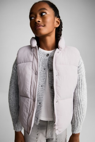 Gilet matelassé boutons - Violet clair