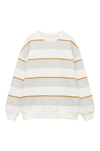 Sweat-shirt coton rayures - Bleu clair