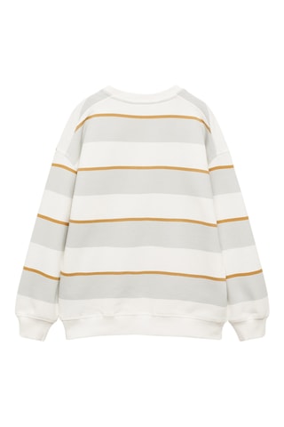 Sweat-shirt coton rayures - Bleu clair