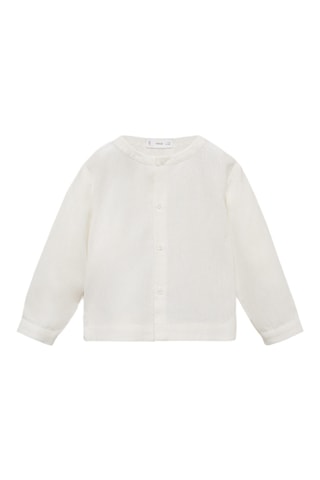 Chemise coton et lin - Blanc cassé