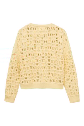 Cardigan maille ajourée - Jaune
