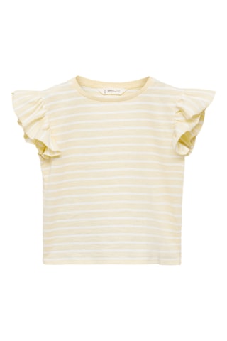 T-shirt 100 % coton rayures - Jaune