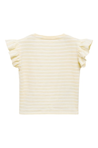 T-shirt 100 % coton rayures - Jaune