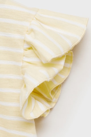 T-shirt 100 % coton rayures - Jaune