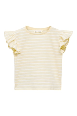 T-shirt 100 % coton rayures - Jaune