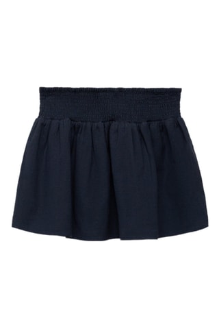 Jupe coton et lin - Bleu marine