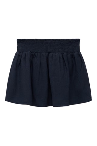 Jupe coton et lin - Bleu marine