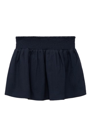 Jupe coton et lin - Bleu marine