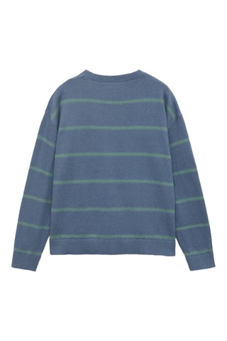 Pull-over à rayures coton - Bleu