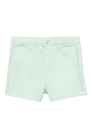 Short en jean avec détail sur le côté - Vert pastel