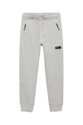 Pantalon jogger coton - Gris chiné
