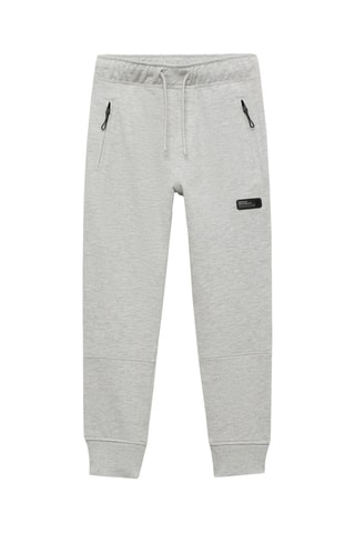 Pantalon jogger coton - Gris chiné