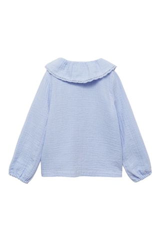Blouse coton tissu plissé - Bleu clair