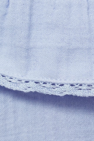 Blouse coton tissu plissé - Bleu clair