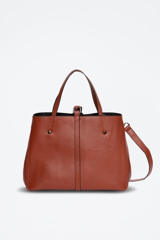 Borsa a mano in crosta di pelle Mizan - Cammello