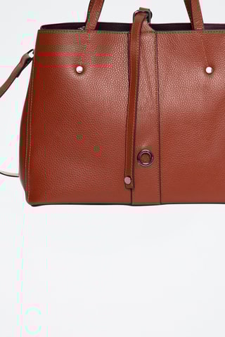 Borsa a mano in crosta di pelle Mizan - Cammello