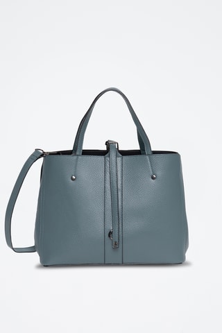 Borsa a mano in crosta di pelle Mizan - Petrolio