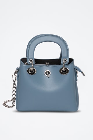 Borsa a mano in crosta di pelle Crepuscule - Blu