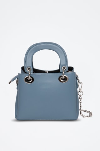 Borsa a mano in crosta di pelle Crepuscule - Blu