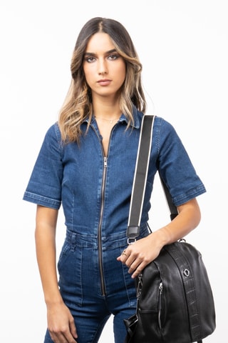 Borsa a tracolla in pelle Zen - Nero