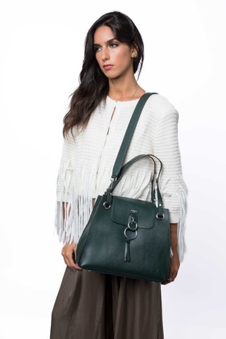 Borsa a spalla in pelle Panache - Verde scuro