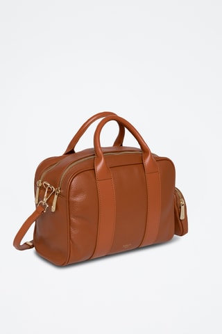 Borsa a mano in pelle Tofu - Marrone