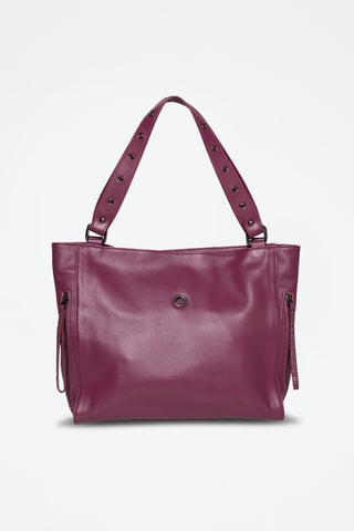 Borsa a spalla in pelle Valois - Viola