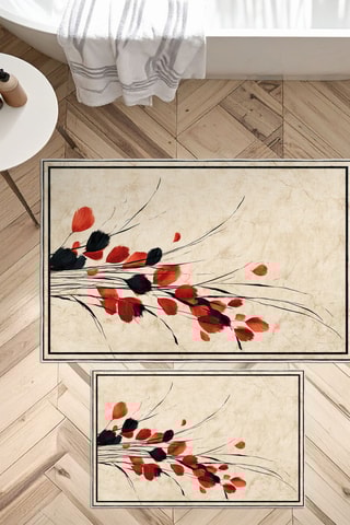 2 alfombras de baño - Beige - 50 x 60/60 x 100 cm