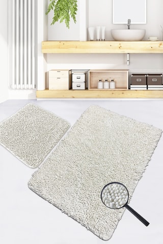2 alfombras de baño Victoria  - Crudo - 50 x 60 cm/60 x 100 cm