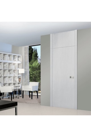 Bloc-porte d'intérieur Miro avec poignée Exclusive grise aspect chêne blanc 73 cm