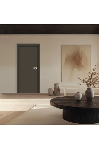 Bloc-porte d'intérieur Miro avec poignée Exclusive grise aspect cuir Basalte 83 cm