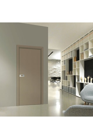 Bloc-porte d'intérieur Miro avec poignée Exclusive grise aspect cuir lichen 93 cm