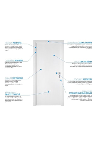 Bloc-porte d'intérieur Miro aspect chêne blanc 73 cm