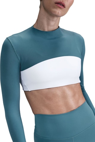 Crop top de fitness - Bleu canard - Nike