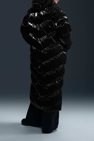 Doudoune longue à capuche - Noir