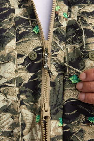 Veste à capuche - Beige et vert clair