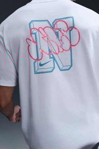 T-shirt ample de basketball Max90 - Blanc et ciel