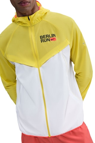 Veste de running Stride - Blanc et jaune