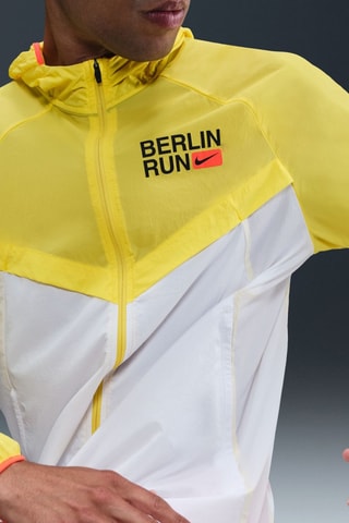 Veste de running Stride - Blanc et jaune