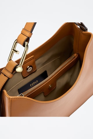 Sac porté épaule en cuir Furla Nuvola - Marron